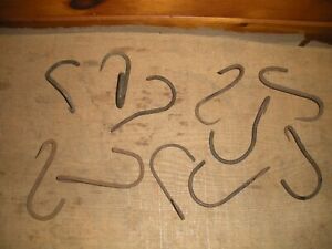 Vintage Wrought Iron Hand Forged Meat Hooks Butcher Shop Farm Tools