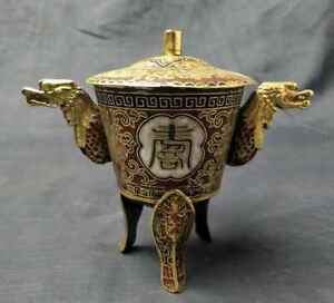 Exquisite Old China Cloisonne Enamel Handmade Incense Burner A