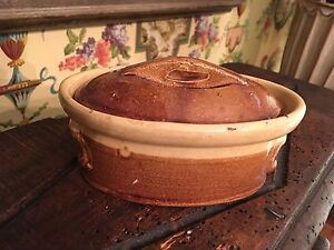 Antique French Small Tureen Pottery Terrine Jaune 7 W