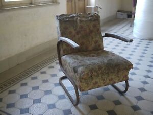 Mid Century Modern Bauhaus Lounge Chair In Chrome Steel By Thonet 1930s Rare