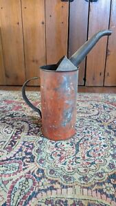 Sweet Antique Primitive Metal Tin Country Bittersweet Paint Oil Can 8 Patina