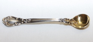 Gorham Chantilly Sterling Gold Wash Salt Spoon Used New Mark No Monos