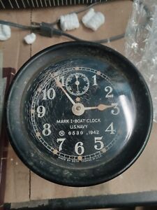 1942 World War Ii Seth Thomas Mark I Boat Clock Us Navy Boat Ship