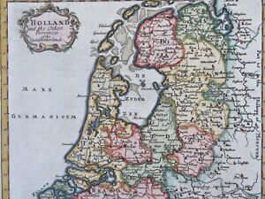 United Provinces Netherlands Holland Zealand Utrecht Friesland 1700 Moll Map