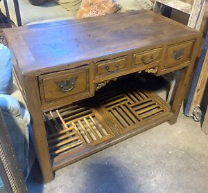 Antique Chinese Elm Wood Desk