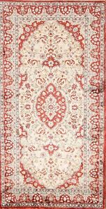 100 Silk Semi Antique Floral Turkish Oriental Area Rug Hand Knotted Carpet 2x4