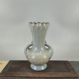 Chinese Porcelain Song Dynasty Ru Kiln Gilding Celadon Glaze Phoenix Vase 6 88 
