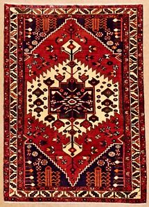 Bakhtiari Tribal Red Hand Knotted Wool Oriental Nomadic Area Rug 5 2 X 7 3 
