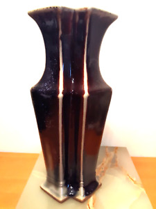 A Vintage Chinese Flambe Oxblood Glazed Porcelain Vase 10 3 8 Tall