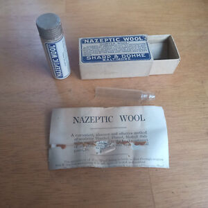 Nazeptic Wool Catarrh Medicine Bottle With Inhaler Tube In Labeled Box 1906 Era