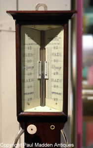 Antique English Marine Barometer Sympiesometer Wolf Liverpool