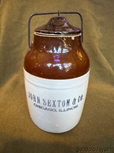Nice Old John Sexton Co Western Monmouth Stoneware Pickle Crock Chicago
