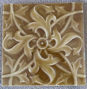 1 Antique American Encaustic Tile Fireplace Mantel Ceramic Ae Limited Art Rare