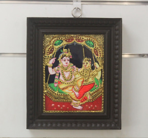 Radha Krishna Painting Wall Hanging Thanjavur Painting Hindu Home Decor Gift Art