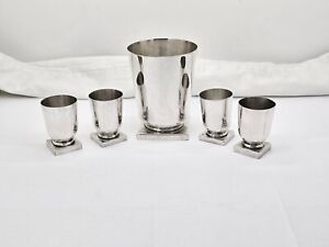 Rafael Melendaz Vintage 1930 S Sterling 980 Silver Toasting Cup 4 Shot Glasses