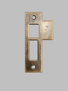 Antique Vintage Door Strike Plate Mortise Keeper Striker Brass 3 1 2 Ab