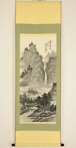 Chinese Hanging Scroll Waterfall And River Landscape 