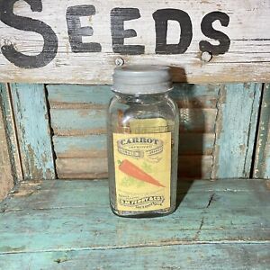 Antique Ferry Seed Store Jar Dried Carrots Jimmie Cramer Seven Gates Farm Aafa