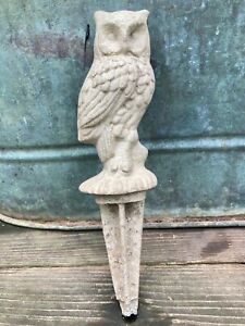 Vintage Cast Iron Owl Spike Garden Decor