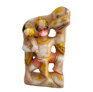 Vintage Old Antique Marble Stone Handcrafted Monkey God Hanuman Statue Sculpture