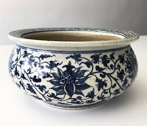 Blue And White Chinese Ceramic Basin