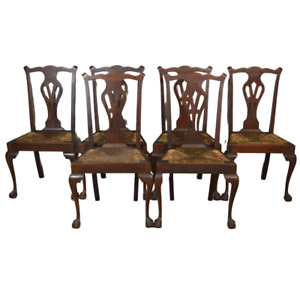 Antique Mahogany Dining Room Chairs Set Of 6 21586