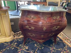 Louis Xv Style Bombe Commode Dresser Marble Top