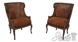 60904ec Pair Rope Turned Double Cane Wing Chairs