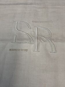 No 9 Superb Large Sheet Pure Linen Monogram Sr 290 X 210 Linen Antique