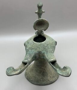 Wonderful Museum Quality Rare Ancient Roman Bronze Oil Lamp
