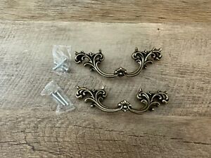 French Provincial Drawer Pulls Set Of 2 Gold Brass Hardware Included 2 75 Mount