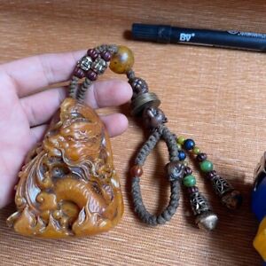 Chinese Xizang Buddhism Dragon Pattern Magic Weapon Amulet