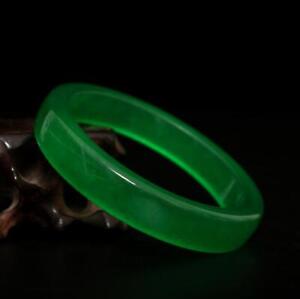 52g Chinese Natural Green Jadeite Jade Bangle Bracelet 60mm
