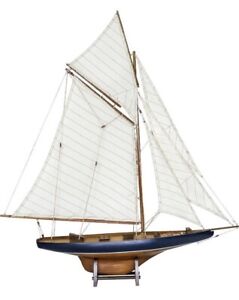 Wooden Sailboat Model Sailboat Decor Yacht Model America S Cup Columbia 1901 Med