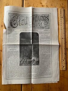 Rare Dayton Ohio Religious Newspaper Glad Tidings J P Knowles 1887
