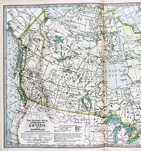 1897 Newfoundland Canada Map British Columbia Yukon Quebec Toronto Montreal
