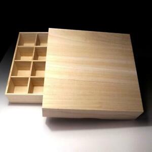  Xu25 Japanese Kiri Wooden Collection Box For Netsuke Sake Cup Or Small Thing