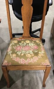 Single Oak Queen Ann Style Dining Occasion Desk Chair