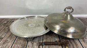 Vtg English Silver Mfg Electric Warmer Chaffing Serving Dish W Lid 14 Rare