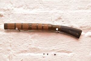 Antique Asian Burmese Chinese Dha Dagger Knife Fine Horn Grip Knife Weapon Vtg 