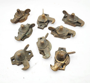 Antique Lot Of 8 Ornate Brass Teapot Victorian Window Sash Latches No Keepers