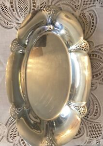 William Rogers Vintage 419 Silver Plated Ornate Oval Serving Dish Usa