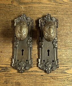 Antique Norwalk Flanders Bronze Doorknobs Bronze Plated Door Plates C1900
