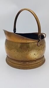 Vintage Brass Large Fireside Coal Scuttle Bucket Kindling Fireside