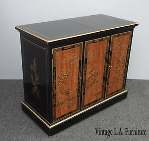 Large Vintage Oriental Asian French Country Side Table Sideboard Bar By Drexel