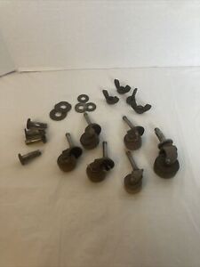 Mixed Lot Antique Vintage Wood Metal Furniture Casters W Swivel Inserts