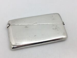 Edwardian Solid Sterling Silver Card Case Plain Style 42g