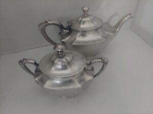 Silver Plated Tea Set Wallace Bros Sugar Cream Teapot