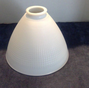Vintage Milk Glass Torchiere Lamp Shade Diffuser 2 1 4 Fitter Waffle Pattern 6 