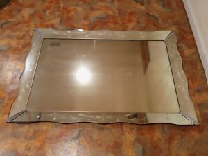 Large Venetian 36 X 54 Inch Vintage Scalloped Sofa Mirror Art Deco Must See 